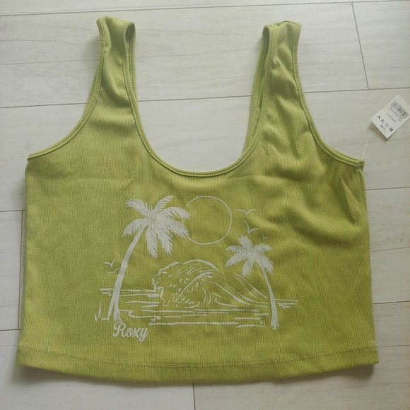 ROXY NEW Simple Surf Cropped Tank Top - Picture 2 of 9